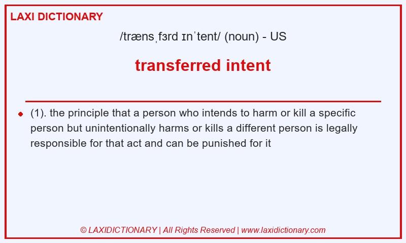 Definition transferred intent in American English
