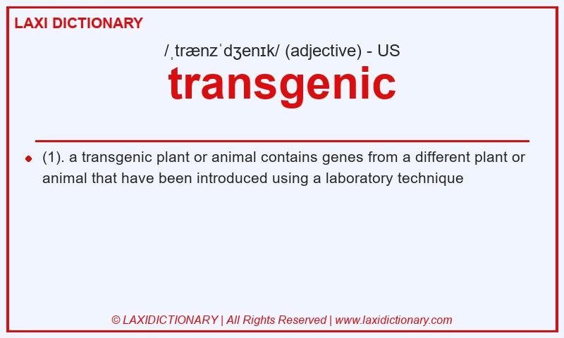 Definition transgenic in American English