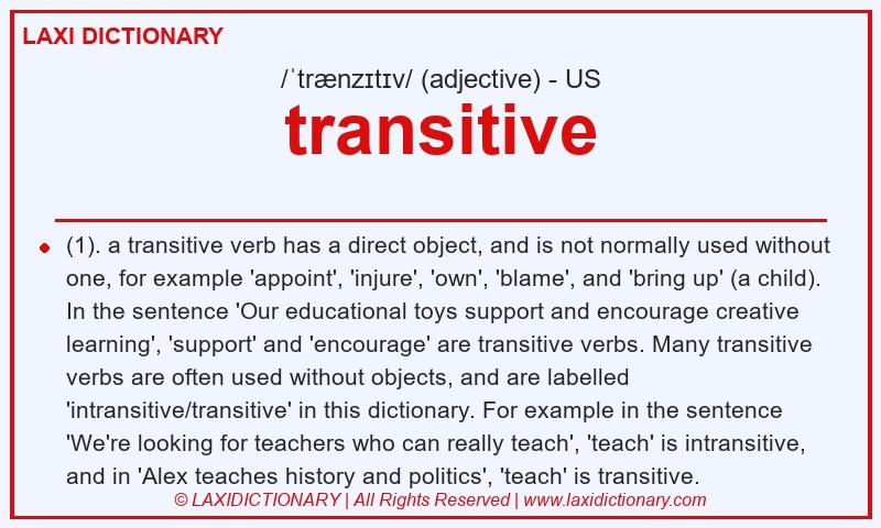 Definition transitive in American English