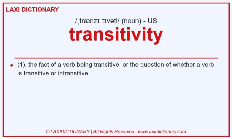 Definition transitivity in American English