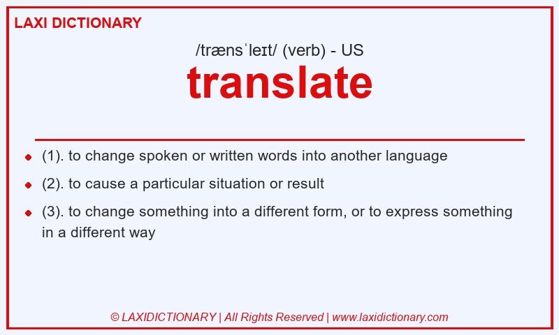 Definition translate in American English
