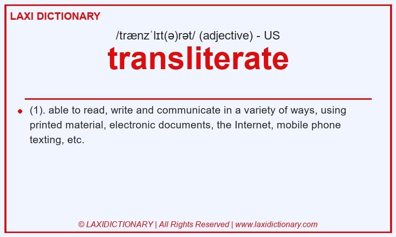 Definition transliterate in American English