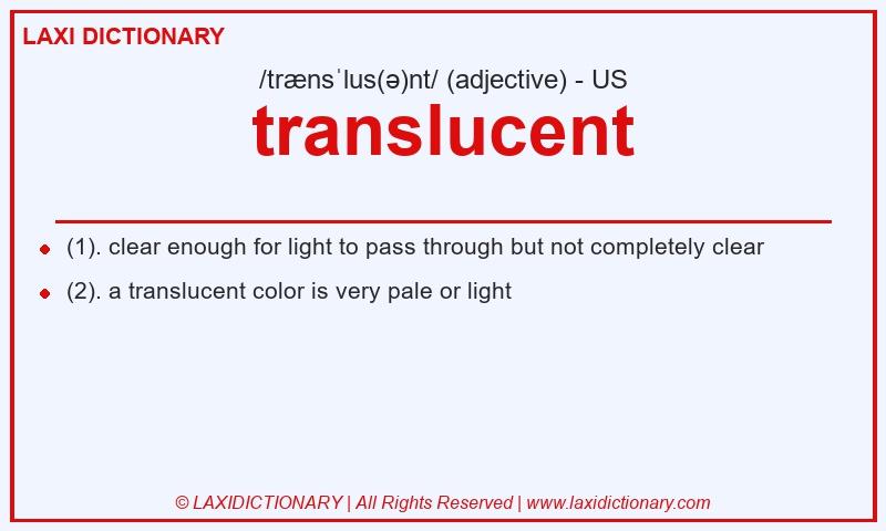 Definition translucent in American English