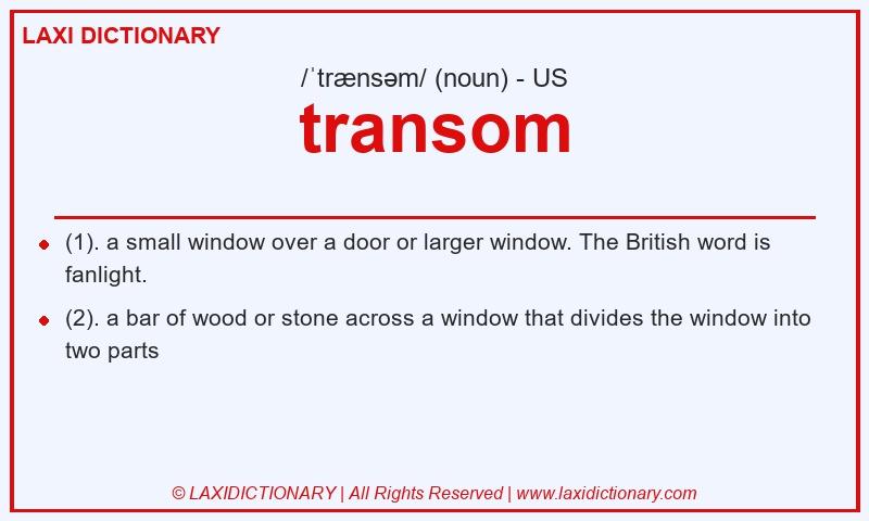 Definition transom in American English