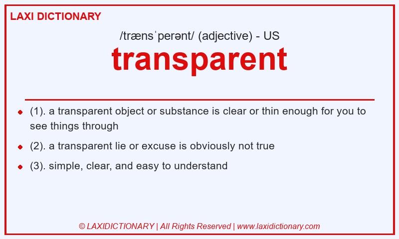 Definition transparent in American English
