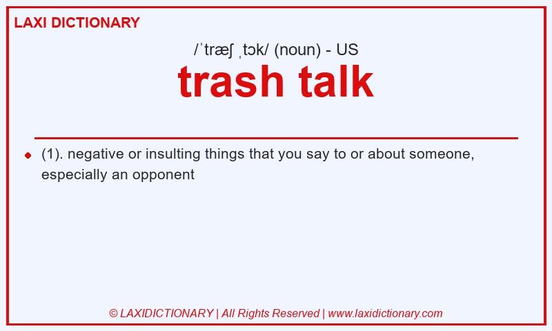 Definition trash talk in American English