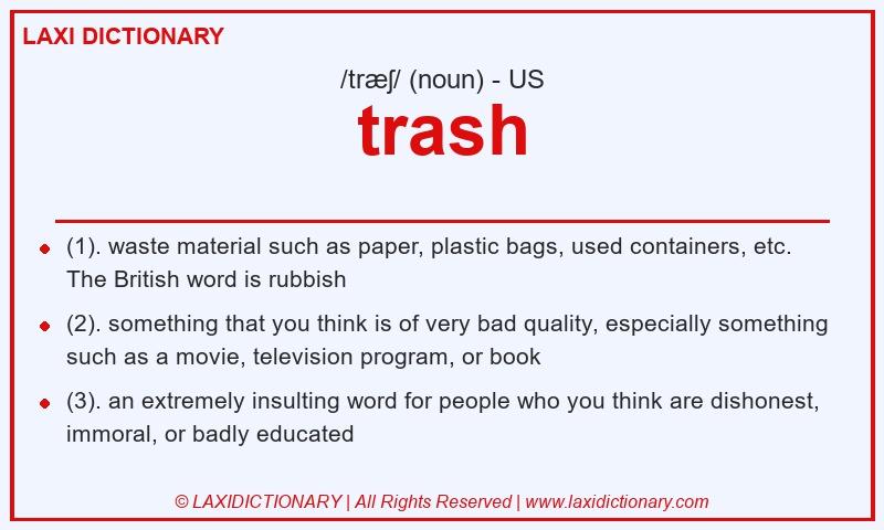 Definition trash in American English