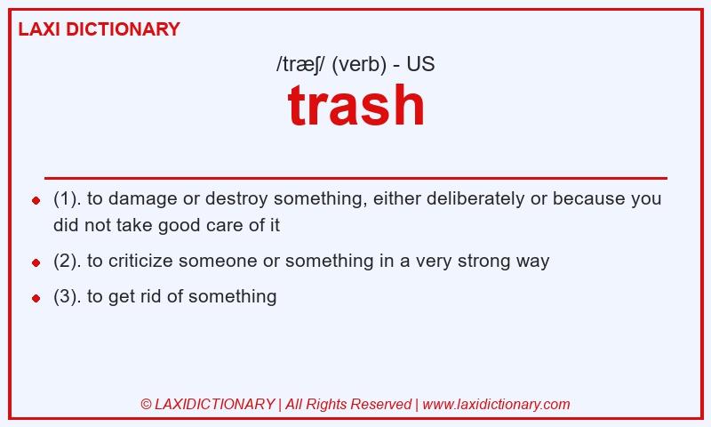 Definition trash in American English