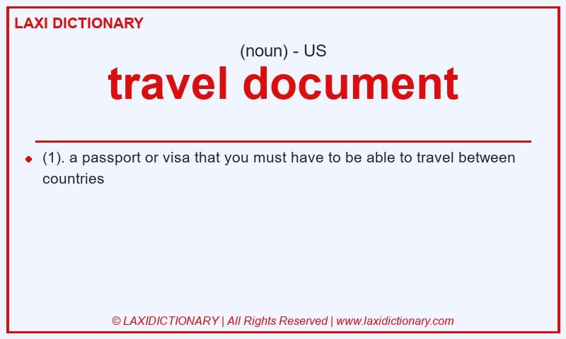 Definition travel document in American English