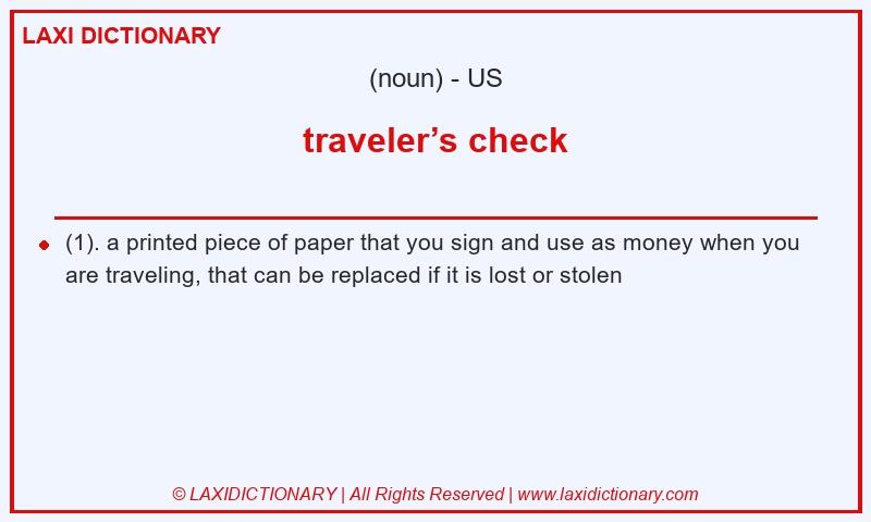 Definition traveler’s check in American English