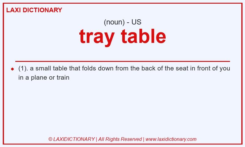 Definition tray table in American English