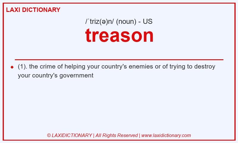 Definition treason in American English