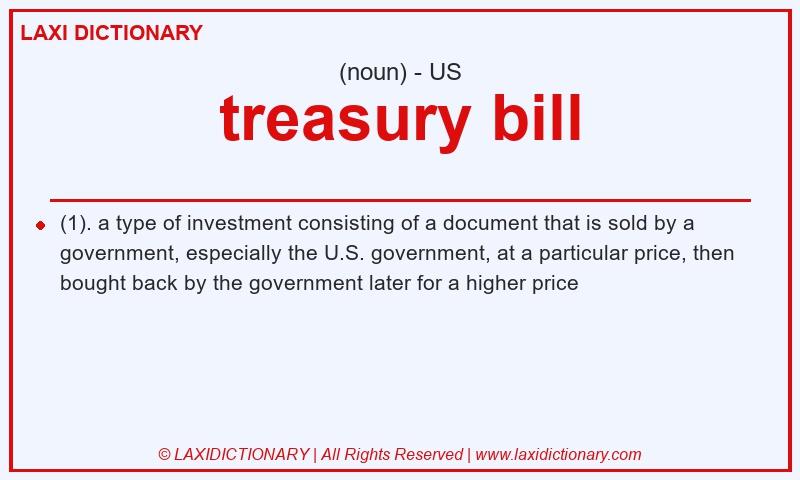 Definition treasury bill in American English