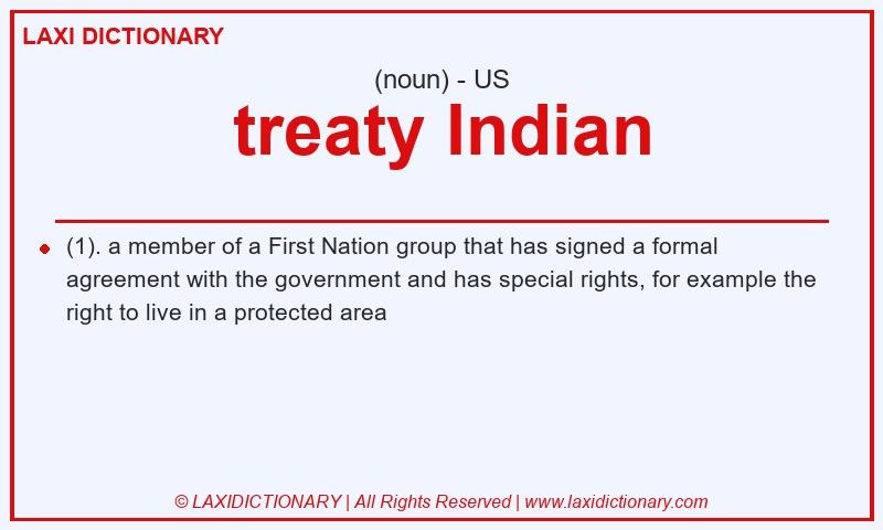 Definition treaty Indian in American English