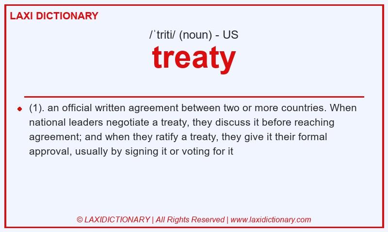 Definition treaty in American English