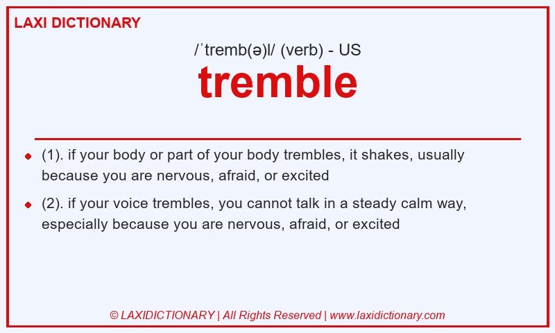 Definition tremble in American English