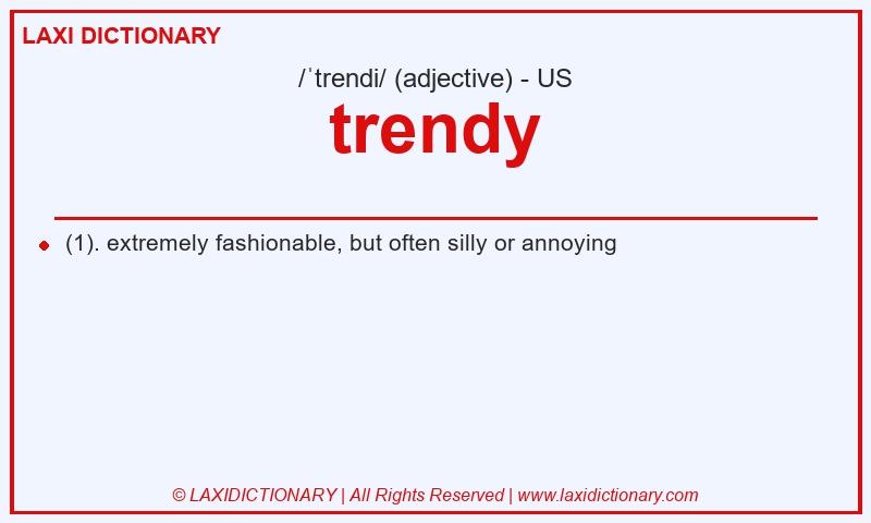 Definition trendy in American English