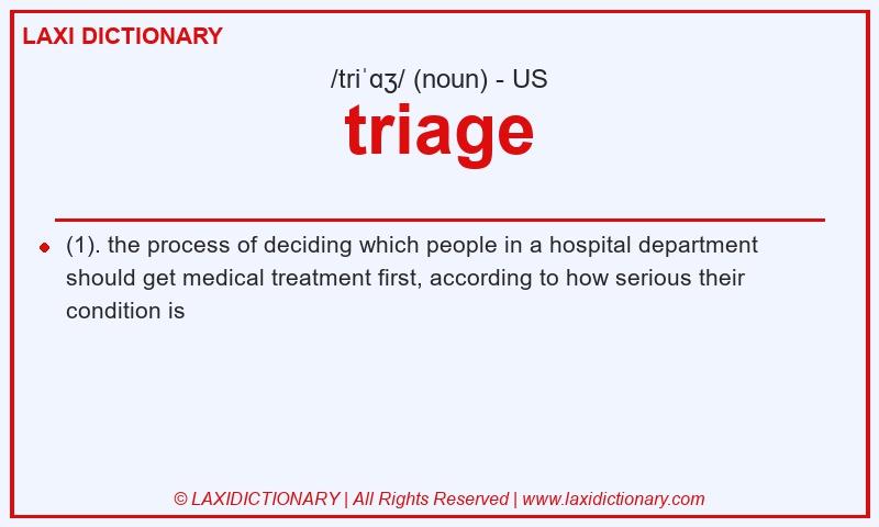 Definition triage in American English
