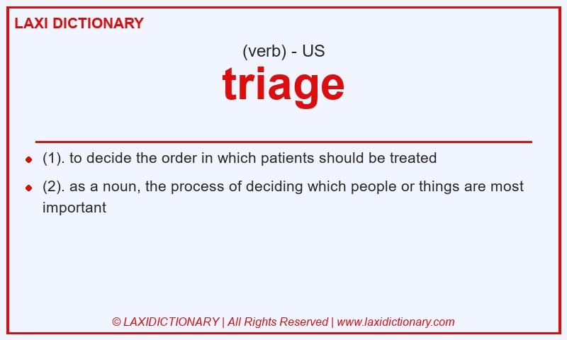 Definition triage in American English