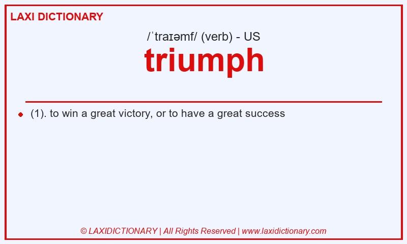 Definition triumph in American English