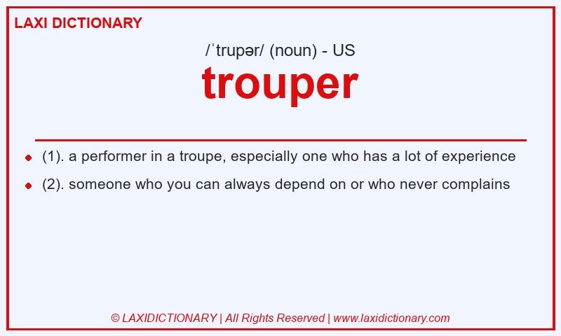 Definition trouper in American English