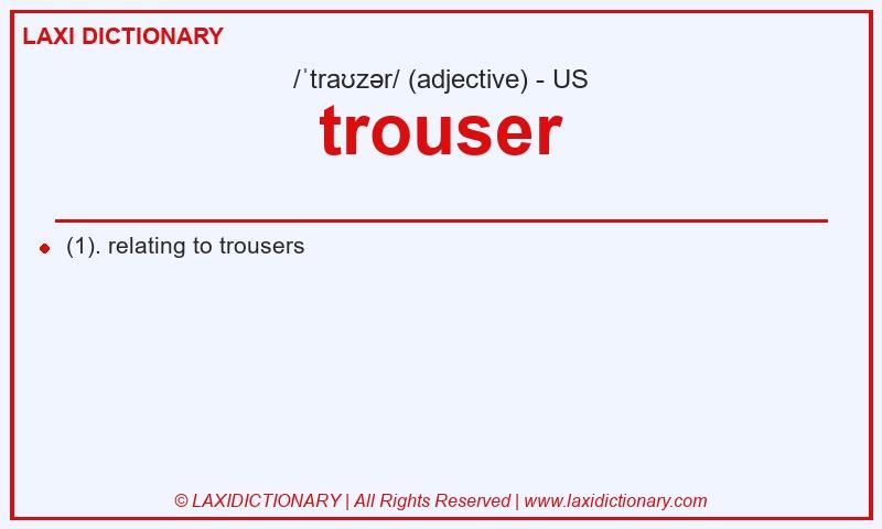 Definition trouser in American English