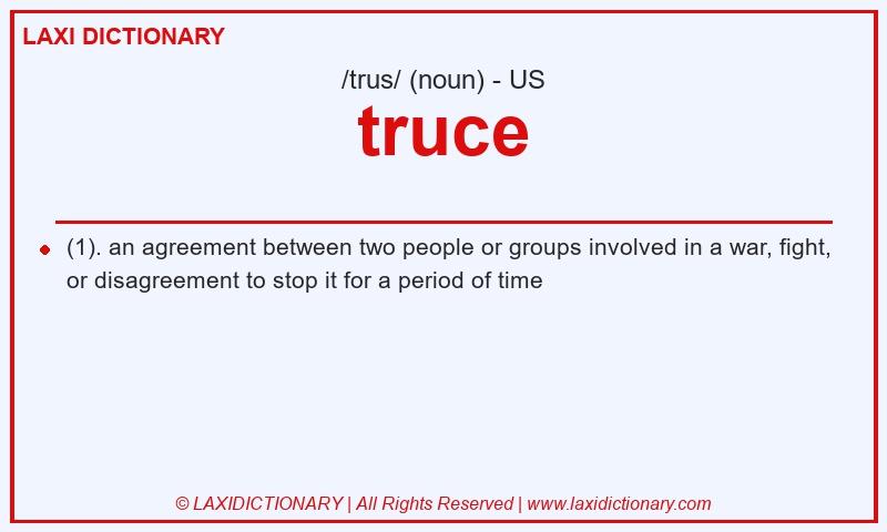 Definition truce in American English