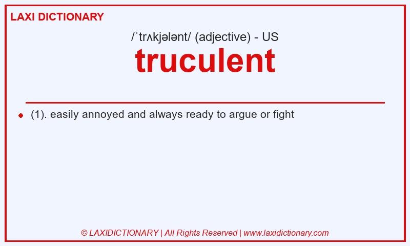 Definition truculent in American English