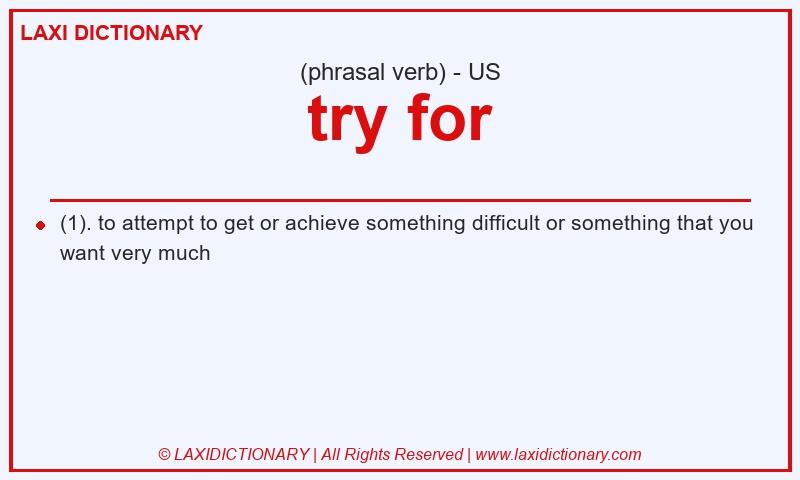 Definition try for in American English