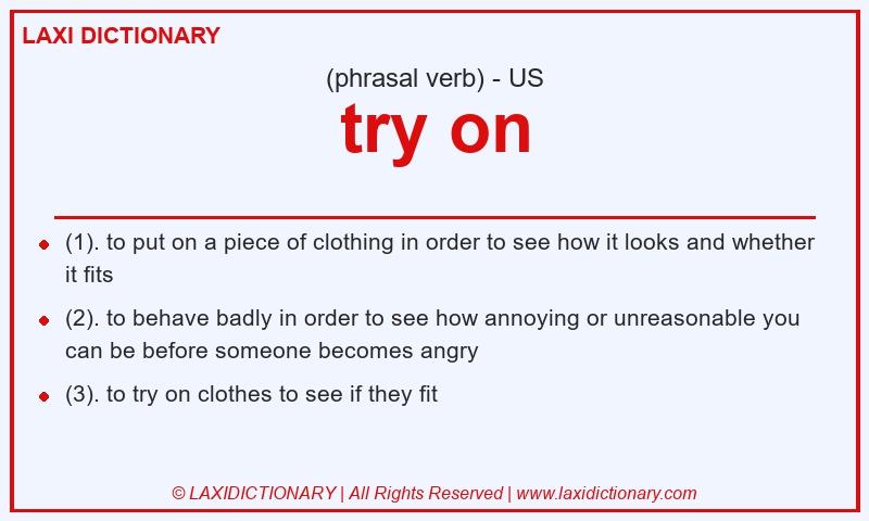 Definition try on in American English