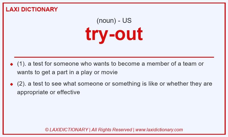 Definition try-out in American English