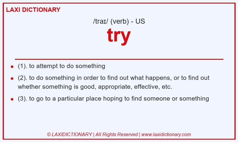 Definition try in American English