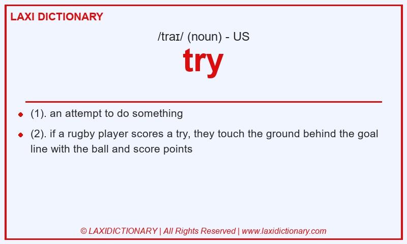 Definition try in American English