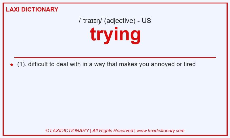 Definition trying in American English