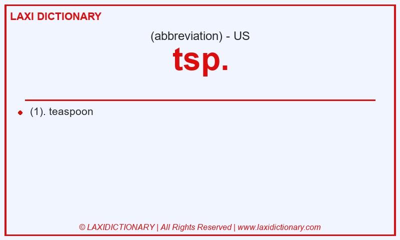 Definition tsp. in American English