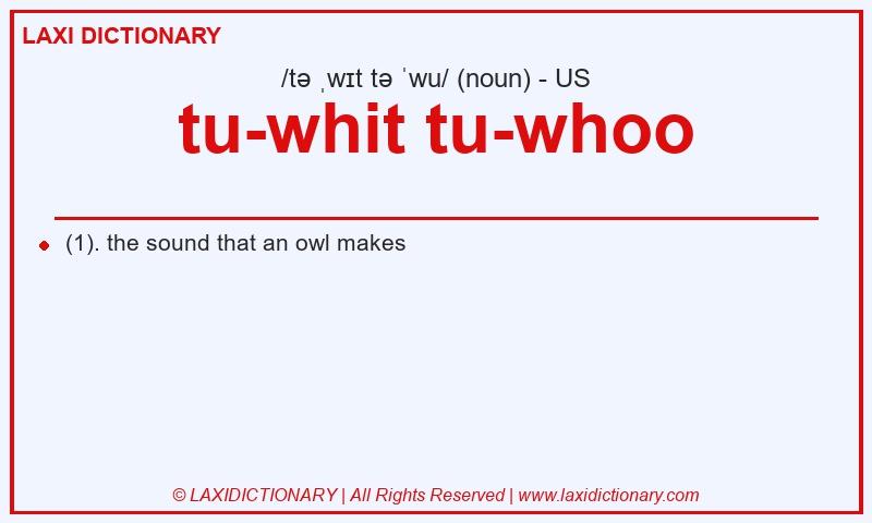 Definition tu-whit tu-whoo in American English