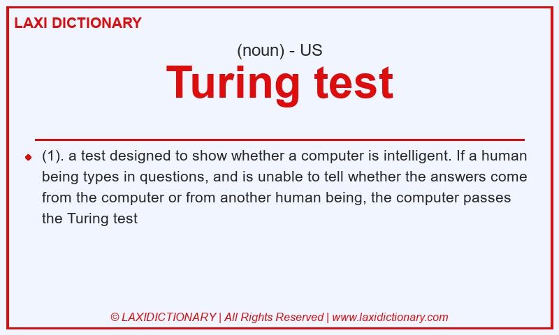 Definition Turing test in American English