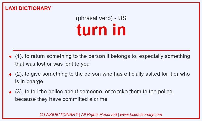 Definition turn in in American English
