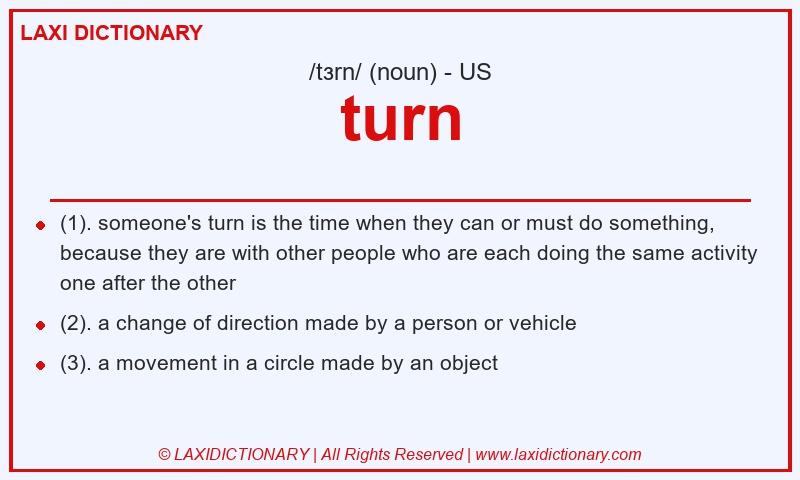 Definition turn in American English