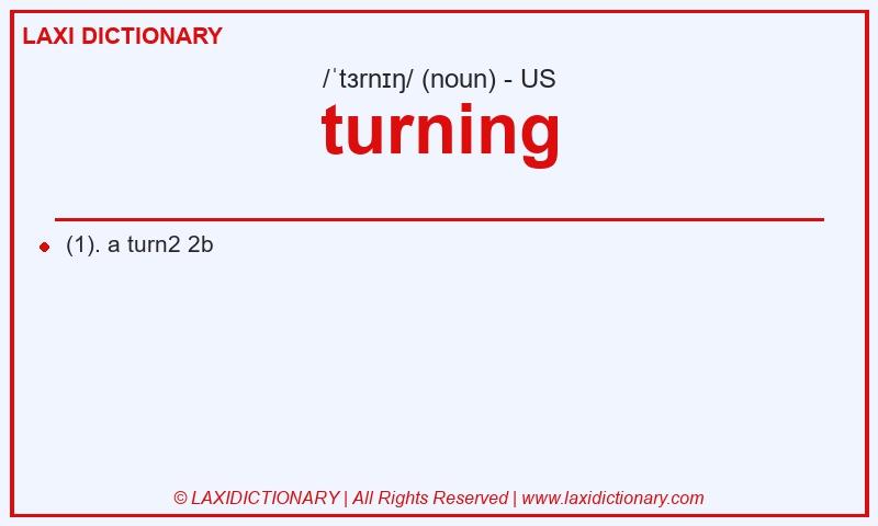 Definition turning in American English