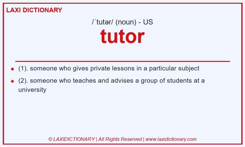Definition tutor in American English