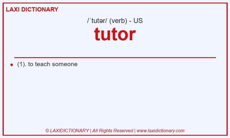 Definition tutor in American English