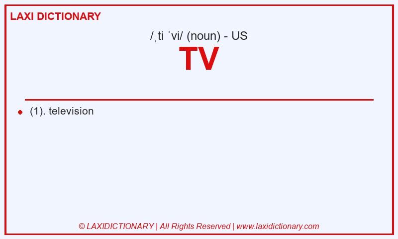 Definition TV in American English