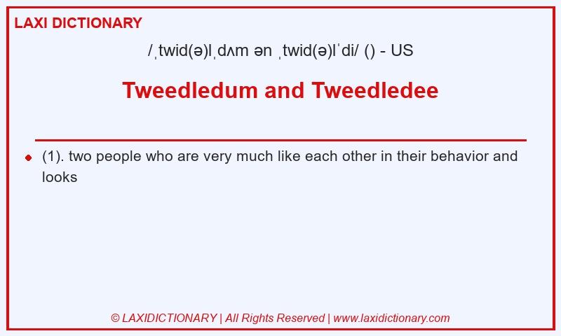 Definition Tweedledum and Tweedledee in American English