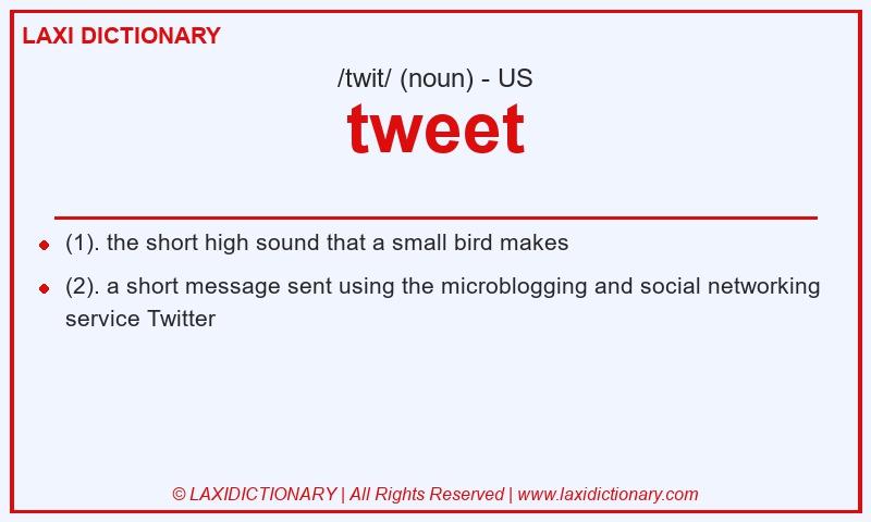 Definition tweet in American English