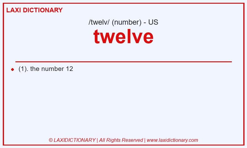 Definition twelve in American English