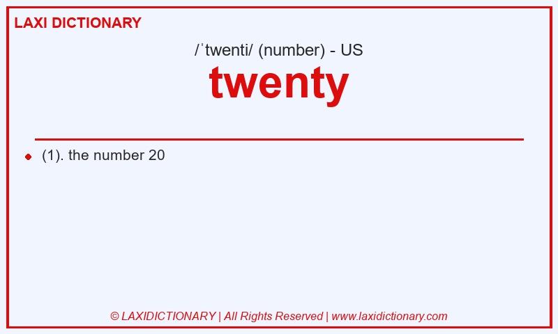 Definition twenty in American English