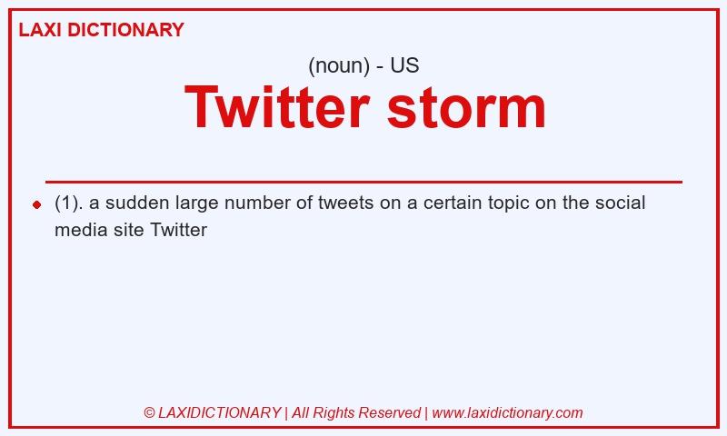 Definition Twitter storm in American English