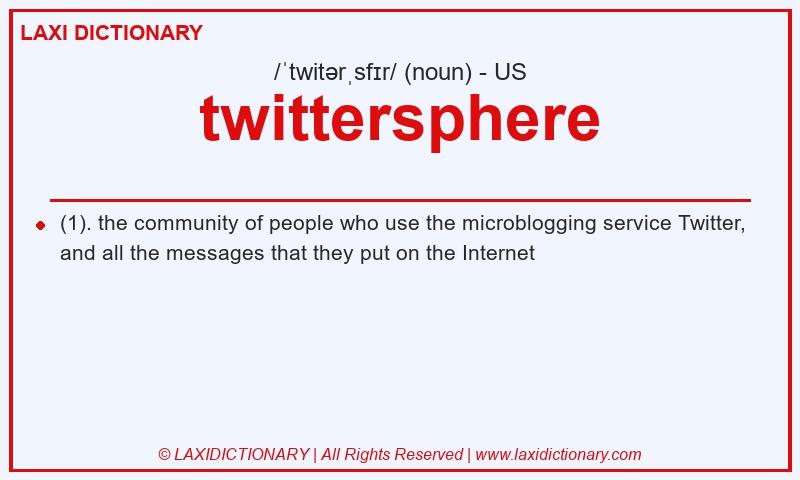 Definition twittersphere in American English