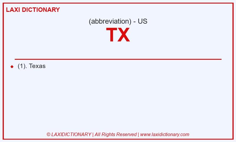 Definition TX in American English